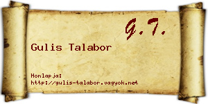 Gulis Talabor névjegykártya